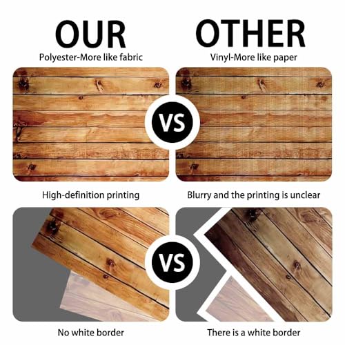 6x6FT Polyester Wood Wall Photography Backdrop Rustic Natural Wooden Board Photo Background Banner Birthday Party Wedding Baby Shower Cake Table Decor Studio Booth Prop Supplies - size: 6x6FT