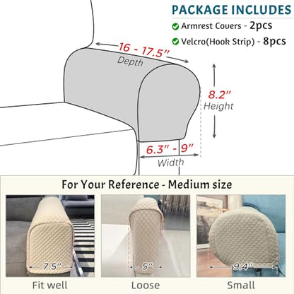 Roytub Couch Arm Covers, Sofa Arm Covers, Stretch Armrest Cover for Sofas, Armchair, Loveseat, Recliner, Sofa armrest Cover, Arm Chair Covers Set of 2(Medium, Sage Green) - color: Sage Green, size: M - 17.5"(D) × 6.3(W) × 8.2(H)