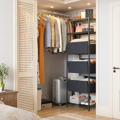 REIBII 72" H Storage Shelves 6 Tier Wire Shelving Unit Adjustable Metal Shelves for Storage Shelf Shelving Units and Storage Wire Shelf Storage Rack Shelf Metal Shelving, 72" H x 18" W x 12" D