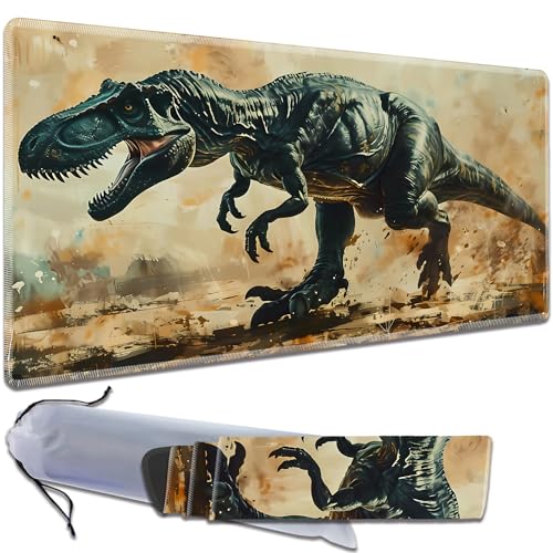 MTG Playmat, Smooth Surface Game Play Pad MTG TCG 24 x 14 inch with Storage Bag, Non-Slip Mouse Pad Card Fighting Game, T-Rex - color: T-Rex