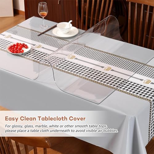 RostiKong Clear Plastic Square Table Top Protector Thick Waterproof Transparent Tablecloth Cover Mat Non Slip PVC Vinyl Table Liner Pad Waterproof Dining Beside Sofa Coffee Tabletop Cloth 30 x 30 Inch - color: Upgraded Clear Rectangle Shape, size: 30" x 3