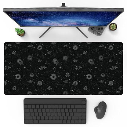 Pixio Mouse Pads - 36 x 16 inch XXL Celestial Black Multifunctional Large Desk Mats for Gaming, Office, Desktop Anti-Slip Waterproof Washable Computer Mouse Mat - color: Black Celestial