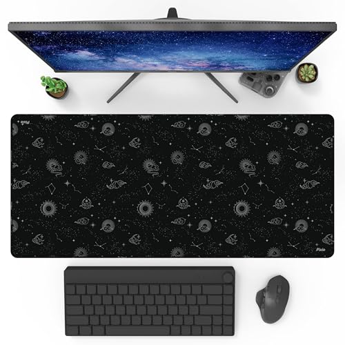Pixio Mouse Pads - 36 x 16 inch XXL Celestial Black Multifunctional Large Desk Mats for Gaming, Office, Desktop Anti-Slip Waterproof Washable Computer Mouse Mat - color: Black Celestial