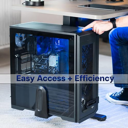 VIVO Adjustable Under Desk and Wall PC Mount, Heavy Duty Large Computer Case CPU Tower Holder with Secure Locking, Holds up to 44 lbs, Black, MOUNT-PC06R