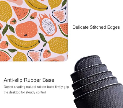 Fruit Desk Mat Yello Pink XL Mouse Pad Large Full Desk Mousepad Gaming Extended Keyboard Mouse Mat Desk Pad for Computer Laptop 31.5''X11.8'' Non-Slip Rubber Base with Stitched Edges - color: Fruit