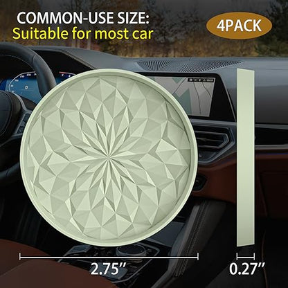 ME.FAN Car Coasters for Cup Holders [4 Pack] - 2.75In Silicone Auto Mug Mats - Universal Non-Slip Recessed Car Interior AccessoriesDesert Sage - color: 4pack-desert Sage