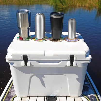 Lil Sucker Lil Beach Suction Ring | Suction Cup Holder Anti-Spill Can Drink Support for Boats, Trucks, ATVs | Secure Your Drinks and Prevent Spills with Our Non Slip Coaster - Beach Pack of 2 - color: Beach