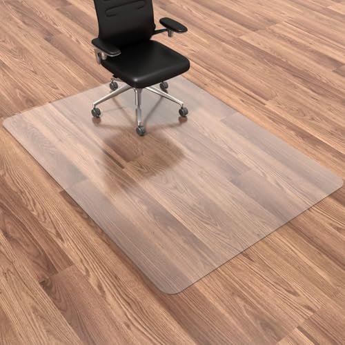 Office Chair Mat, 30" x 48" Vinyl Desk Chair Mat Clear Floor Protector Mat for Hardwood Floor/Rolling Chair Office & Home, Easy Glide and Flat Without Curling - color: For Hard Floor, size: 30" x 48" Rectangular
