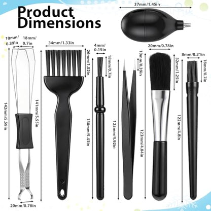 8 Pcs Keyboard Cleaning Kit with Keycap Puller & Switch Puller Mini Dust Cleaning Brushes Air Blower Anti-Static Brush Small Mechanical Keyboard Cleaner for Computer Motherboard Camera