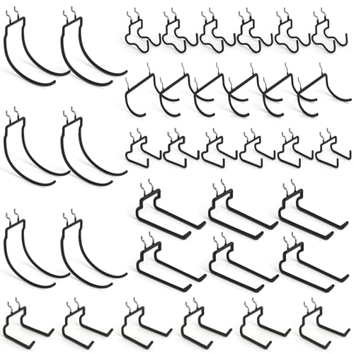 INCLY 36 Pack Heavy Duty Pegboard Hooks, 1/4" Pegboard Drill Holder Tool Utility Hooks, Peg Board Tool Hangers Accessories for Hanging Power Tools, Drill, Hammer, Workbench, Garage - size: 36 Pack