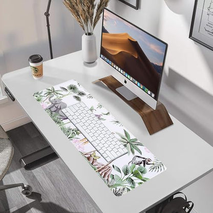 ALOANES Waterproof Gaming Mousepad Large Mouse Mat Non-Slip Rubber Base | Desk pad Keyboard Desk Mat for Computer, Office Home, Zoo Mat Large(27.6" x11.8"x0.12") - color: 03- Zoo, size: 27.6L x 11.8W inches