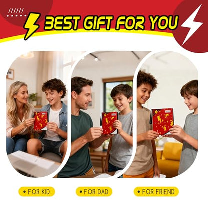 Trading Card Binder 4 Pocket,400 Pocket Card Collection Binder with 50 Removable Sleeves,PU Waterproof Top Card Book,3-Ring Zipper Collectible Trading Card Album for MTG/TCG/Card Holder Gift（Red） - color: Red, size: Small