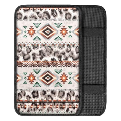 Wanyint Car Center Console Cover Anti-Slip Auto Armrest Cushion Cover Seat Box Pad Universal Fit for Most Vehicles, Aztec Leopard Print Beige - color: Aztec Leopard Print Beige