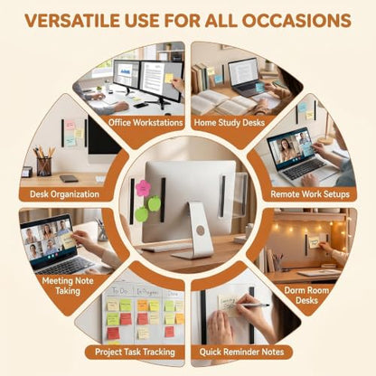 2Pcs Transparent Computer Monitor Memo Board Multifunction Monitor Message Board Sticky Note Holder Computer Side Panel for Home Office Desktop (Left and Right)