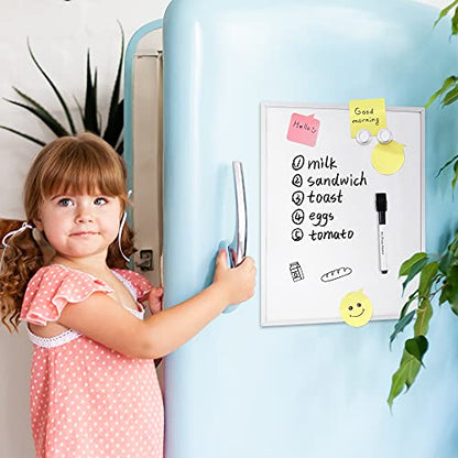 Amazon Basics Small Dry Erase Whiteboard, Magnetic Bulletin Board, with Marker and Magnets, 11"W x 14"H, Aluminum Frame - size: 11"W x 14"H, style: Aluminum frame
