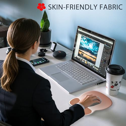 Ergonomic Mouse Pad with Wrist Rest, Comfortable Gel Concave Mouse Pad | Pain Relief Mouse Pads with Smooth Wrist Support for Office & Home Gradient Light Brown - color: Gradient Light Brown