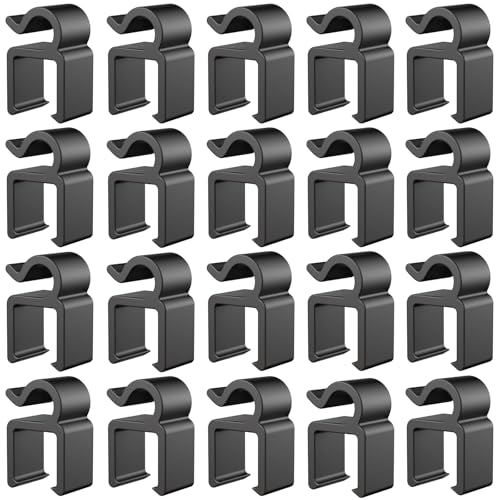 20 Pack Mic Cable Clips Microphone Cable Clip Mic Boompole Clips Wire Holder Organizer for Wired Microphone Arm Stand Vocal Dynamic Microphones Suspension Boom Scissor Mic Stand Desk Stand