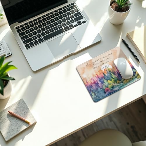 Watercolor Forest Christian Mouse Pad, Psalm 61:2 Bible Verse Mouse Pads Mousepad for Desk Home Office Dorm Computers Laptop, Religious Office Supplies Desk Accessories, 9.5x7.9 Inch - color: 01Child, size: 9.5x7.9