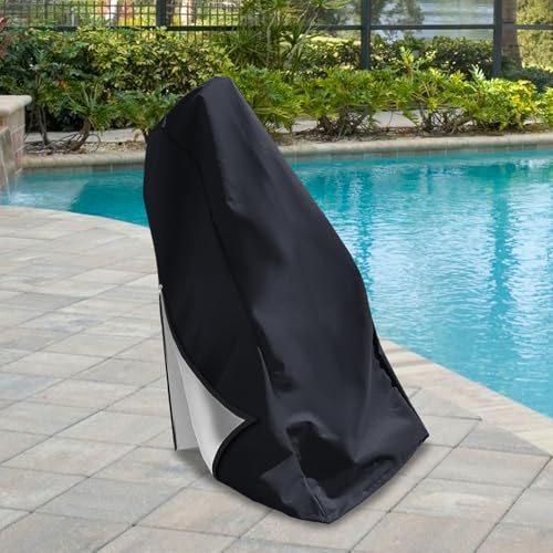 Pool Lift Chair Protective Cover,Heavy Duty 600D Outdoor Waterproof Swimming Pool Lift Chair Cover for Global Lift Legend Series,Black - color: Black, size: 63''Lx46''Wx52''H