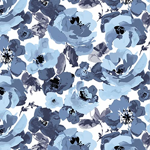 Arden Outdoor Midback Chair Cushion, 18 x 16.5, Rain-Proof, Fade Resistant Blue Garden Floral - color: Blue Garden Floral