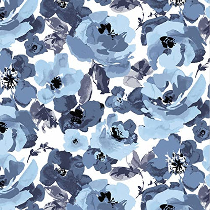 Arden Outdoor Midback Chair Cushion, 18 x 16.5, Rain-Proof, Fade Resistant Blue Garden Floral - color: Blue Garden Floral