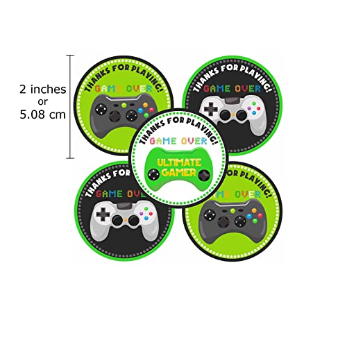 Video Game Thank You Stickers, Birthday Party Favor Labels, Set of 30 | Video Game Party, Gamer Birthday, Favor Bags, Goodie Bags, Treat Bags, Gift Bags, Envelope Seals, Game Controller, Gaming