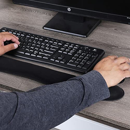 Mind Reader Ergonomic Keyboard and Mouse Wrist Rest Set, Gaming Accessory, Memory Foam, 16.75" L x 3" W x 0.75" H, 2 pcs, Black - size: Single Black