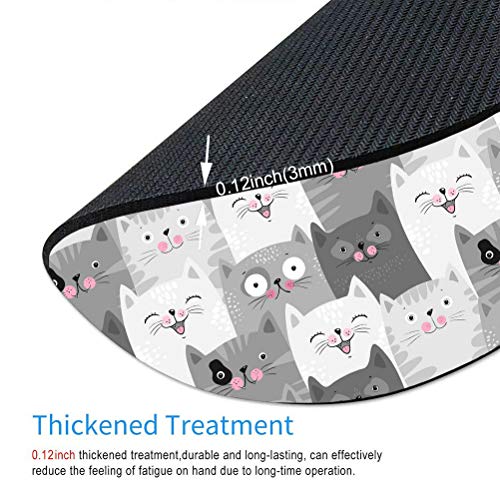 Funny Grey Cats Customized Round Non-Slip Rubber Mousepad Gaming Mouse Pad 7.9"X7.9" inch - color: Amr03