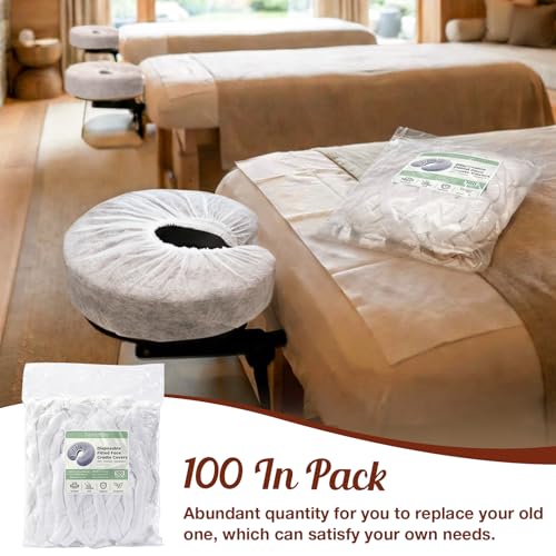 100PCS Disposable Face Cradle Covers, Universal Size Face Rest Covers for Massage Table, Ultra Soft Non-Woven Massage Table Headrest Cover Disposable Fitted Headrest Cradle Cover for Chairs