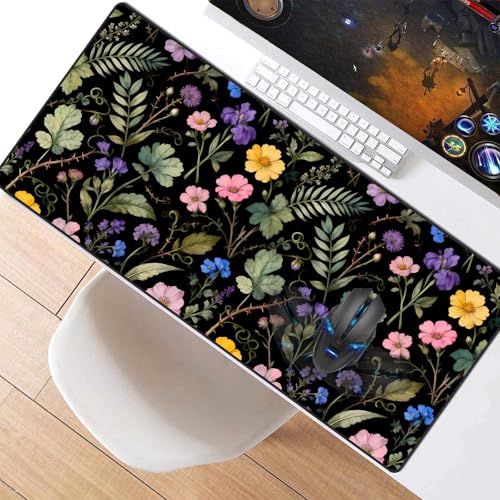 Large Computer Gaming Mouse Pad,XXL Gaming Desk Mat with Non-Slip Rubber Base, Stitched Edges | Keyboard and Mouse Pad for Office | Portable Desk Pad - color: Blue