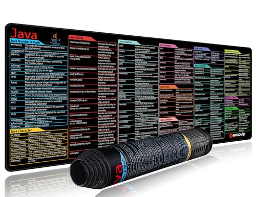 excovip Java Commands Shortcuts Mouse Pad -80x30x0.2 cm Extended Large Cheat Sheet Mousepad PC Office Spreadsheet Keyboard Mouse Mat Non-Slip Stitched Edge 0302 - color: For JAVA