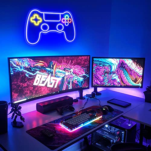 Kavaas Gamer Neon Sign, Game Controller LED Sign for Gaming Room Decor - Game Neon Sign for Teen Boy Room Decor - Best Gamer Gifts for Boys, Kids - color: A_Gamepad4