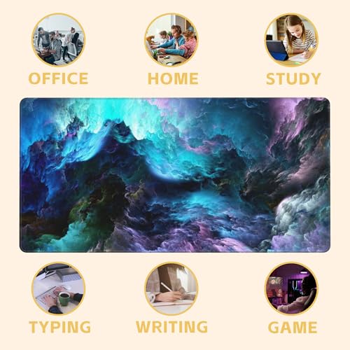 Galaxy Large Mouse Pad Dazzling Galaxy Desk Mat for Desktop, Large Gaming Mouse Pad, XXL Desk Pad Mat Non-Slip Rubber Base, Big Extended Desk Protector for Home Office, 31.5”x15.8 - color: Galaxy-a