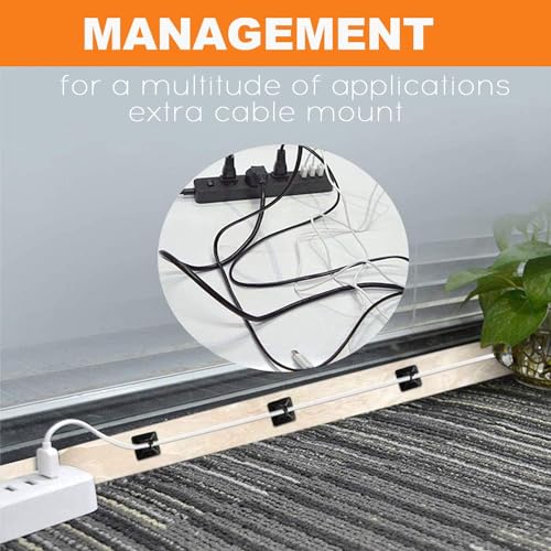 100 Pack 1.1 inch Zip Tie Adhesive Mounts Self Adhesive Cable Tie Base Holders with Multi-Purpose Tie wire clips with screw hole,Anchor stick on wire holder with 8 inch zip ties（White） - color: 100 Pack 1.1“ White