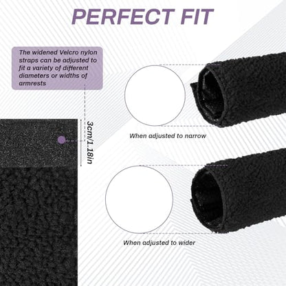 Psyqtsuary 2 Pcs Wheelchair Armrest Pads Covers, Non-Slip Widened Self Adhesive Armrest Strips, Washable Comfortable and Protective for wheelchairs Office Chairs armchairs