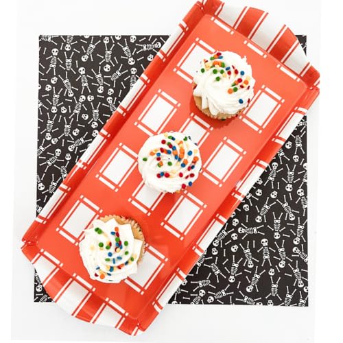 Sprinkles & Confetti Orange Plaid Melamine Serving Tray with Handles, Vibrant Seasonal Platter - Lightweight Shatter-Resistant, BPA-Free - Serving Tray for Holidays, Appetizers & Parties - color: Orange Plaid
