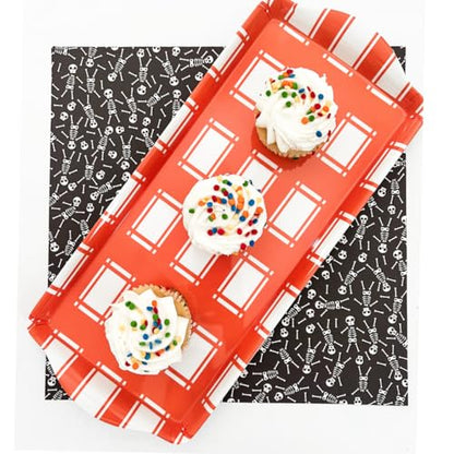 Sprinkles & Confetti Orange Plaid Melamine Serving Tray with Handles, Vibrant Seasonal Platter - Lightweight Shatter-Resistant, BPA-Free - Serving Tray for Holidays, Appetizers & Parties - color: Orange Plaid