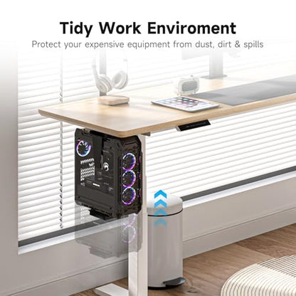 Suptek Adjustable Under Desk and Wall PC Mount,3.94 to 11.61 inch Wide Computer Case CPU Hanger Holder 360 Degree Rotatable Under-Desk PC Hanging Stand Holder Mount (ZJJ001XL) - size: MAX 11.61"(W)Desk PC Mount