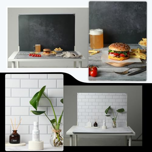 Product Photography Backdrops, 23x35inch 10 Pcs 20 Patterns Photo Backdrop Board, Double-Sided Waterproof Flat Lay Background Paper for Food, Jewelry, Cosmetics