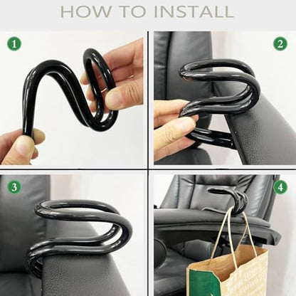 Adjustable S Shape Purse Hook for Chair Handbag Hanger for Chair Bag Holder Hanger Various Heavy Items Hook fit Most Office Chair,Camping Chair,Zero Gravity Chair,Beach Chair