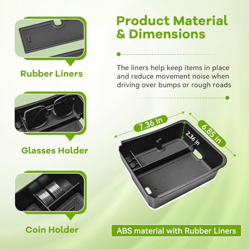 HGWEI Center Console Organizer Compatible with 2026 Jeep Cherokee Interior Accessories, Middle Armrest Storage Tray Insert Secondary Console Compartment (Not Fit Grand Cherokee)