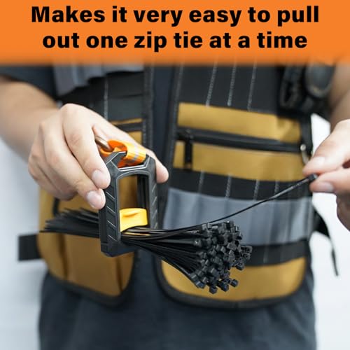 Zip Ties Holder,Reusable Zip Tie Organizer Band,Cable Tie Bracket for wire ties Arrangement.(1PC/black) - color: Black-1 Pc