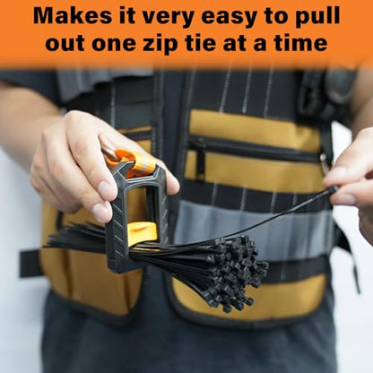 Zip Ties Holder,Reusable Zip Tie Organizer Band,Cable Tie Bracket for wire ties Arrangement.(1PC/black) - color: Black-1 Pc