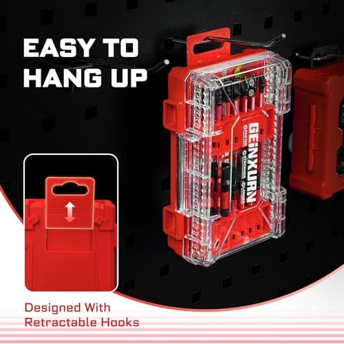 Geinxurn 27Pieces Impact Screwdriver Bits Set, Magnetic S2 Steel Phillips/Slotted/Square/Torx Insert Power Bits Tips, Impact Bit Holder and Impact Socket Adapte with Pink Storage Box Case - style: STKB027-RD