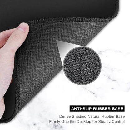 Auhoahsil Large Mouse Pad, XXL Desk Pad, Extened Mousepad 31.5" x 11.8", Non-Slip Rubber Base, Stitched Edges, Superior Surface, Gaming Keyboard Mat, Waterproof Desk Pad, Black Contour - color: 03 Black Contour, size: XL - 11.8 x 31.5 Inches