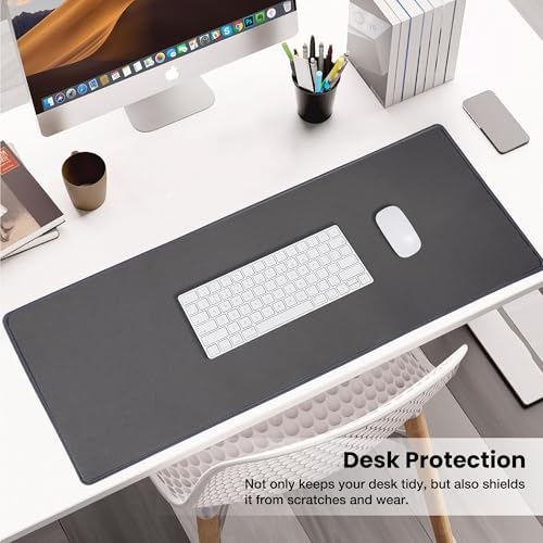 ALOANES Waterproof Mouse Pad with Durable Stitched Edge, Gaming Keyboard, Non-Slip Rubber Base Mouse Mat, Extended Desk pad for Gamer, Office& Home, Dark Gray Mousepad 3XL(35.43"x15.74"x0.12") - color: 02- Dark Gray, size: 3XL(35.4" x 15.7")