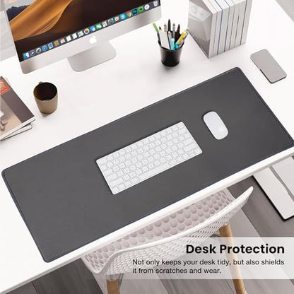 ALOANES Waterproof Mouse Pad with Durable Stitched Edge, Gaming Keyboard, Non-Slip Rubber Base Mouse Mat, Extended Desk pad for Gamer, Office& Home, Dark Gray Mousepad 3XL(35.43"x15.74"x0.12") - color: 02- Dark Gray, size: 3XL(35.4" x 15.7")