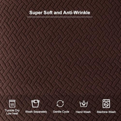 Genina Seat Covers for Dining Room Chair Seat Slipcovers Kitchen Chair Covers (Chocolate, 4 Pcs) - color: Chocolate, size: 4 PCS