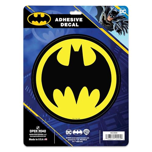 DC Comics Batman Logo Adhesive Vinyl Decal - Iconic Batman Sticker for Car, Window, or Laptop - color: Black/Yellow