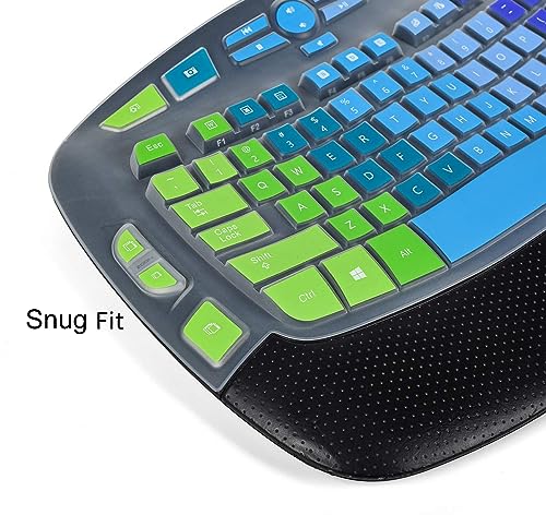 Colorful Keyboard Cover Compatible with Logitech K350 MK550 MK570 Wireless Wave Keyboard, Logitech K350 MK550 MK570 Full Keyboard Protector Skin -Rainbow - color: Rainbow